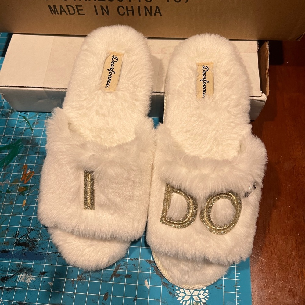 “I Do” bride slippers